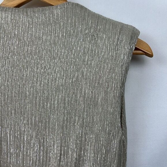 Maje Gold lame wrap top event dress size 40 (Large)  Repaired - Picture 14 of 15